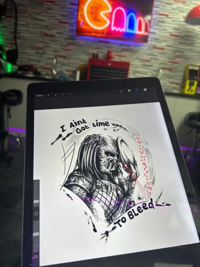 Predator tattoo design, work in progress
