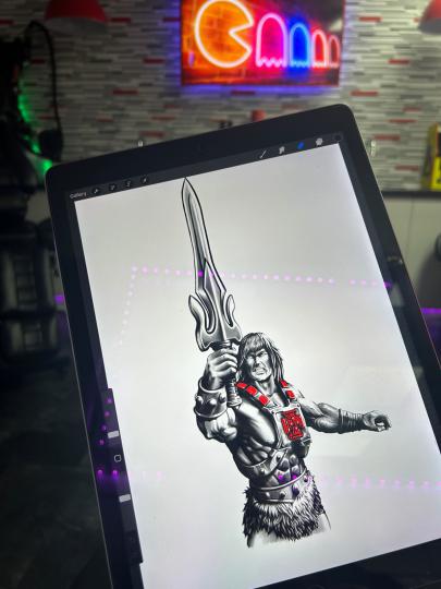 HeMan tattoo design, work in progress