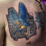 Embroidered naval style patch tattoo