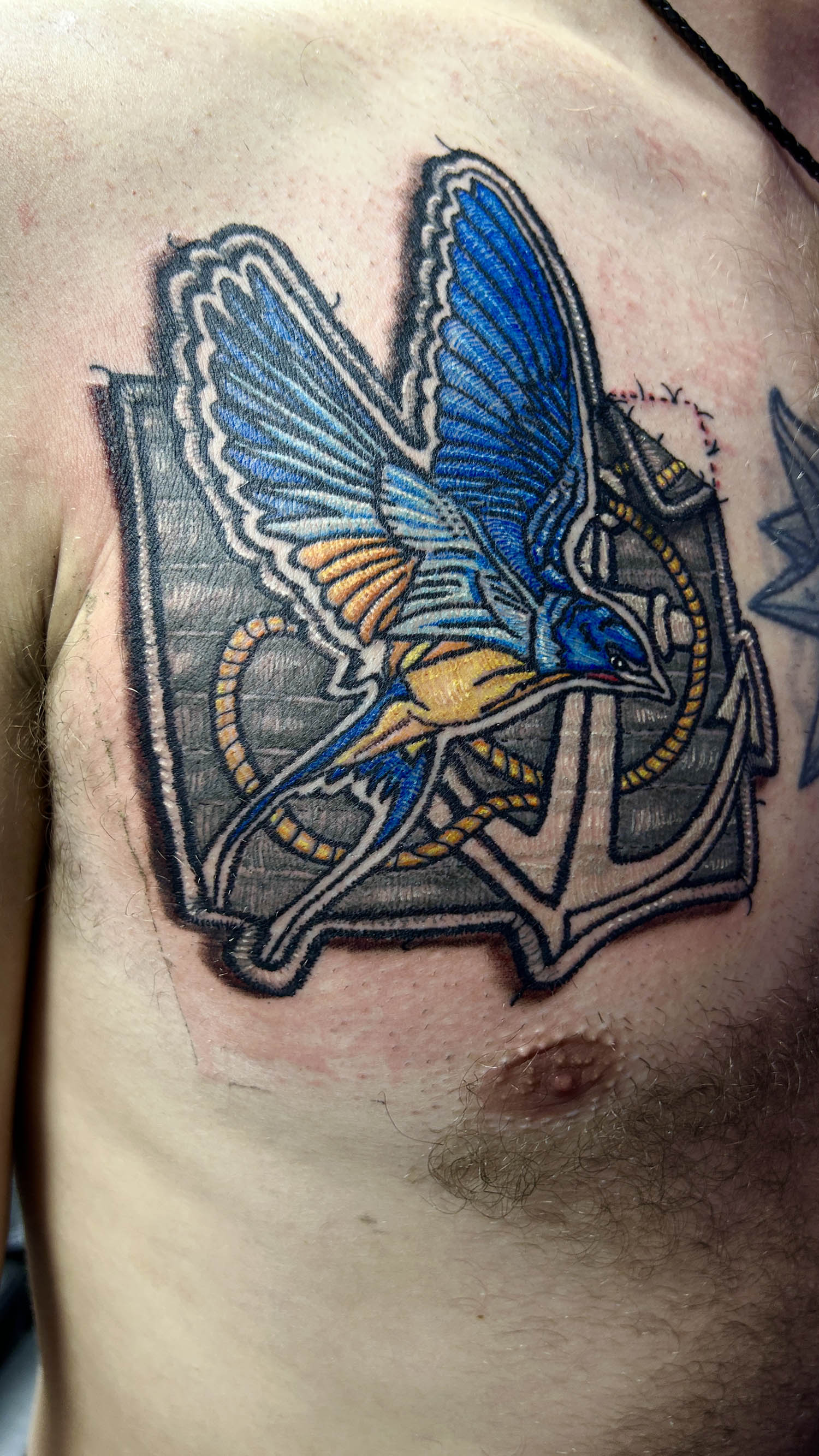 Embroidered naval style patch tattoo