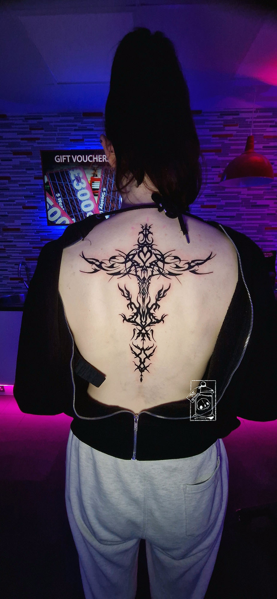 Back Cybersigilism style tattoo
